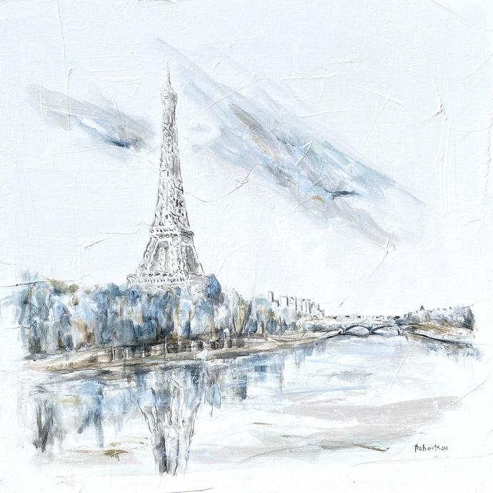Sarah Robertson - Eiffel Tower River View (40 x 40)