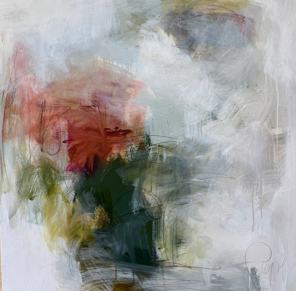 Melissa Payne Baker - Floral (36 x 36)