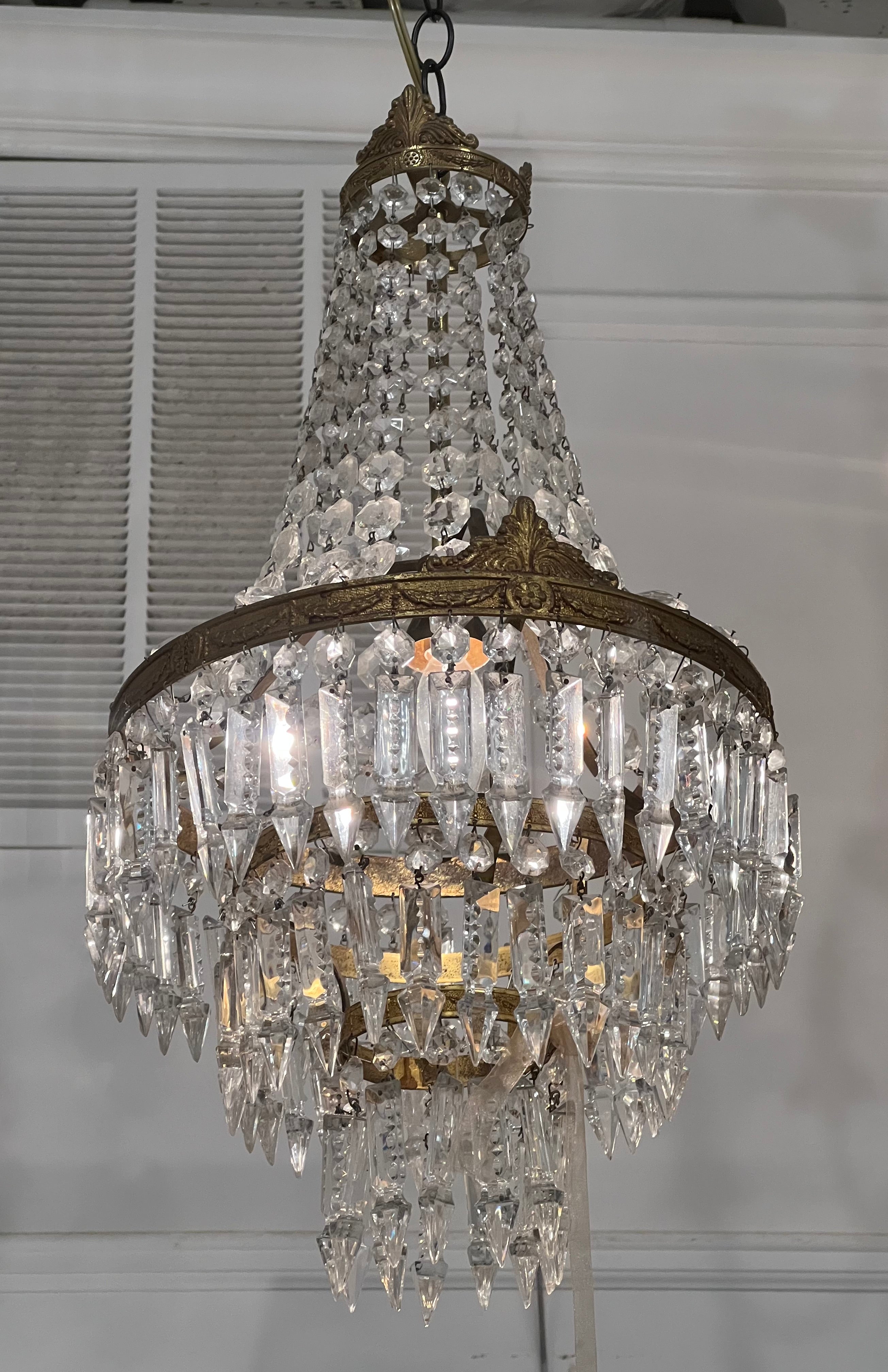 1920s Chandelier with Crown