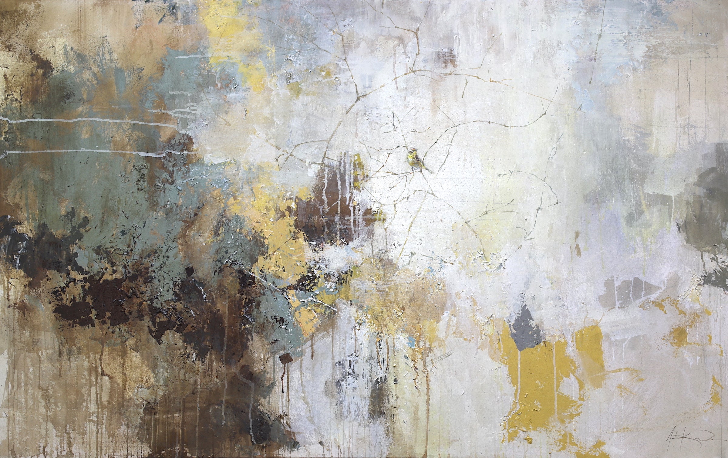 Justin Kellner - Get Settled (Palm Warbler) (44 x 70) - RESERVED