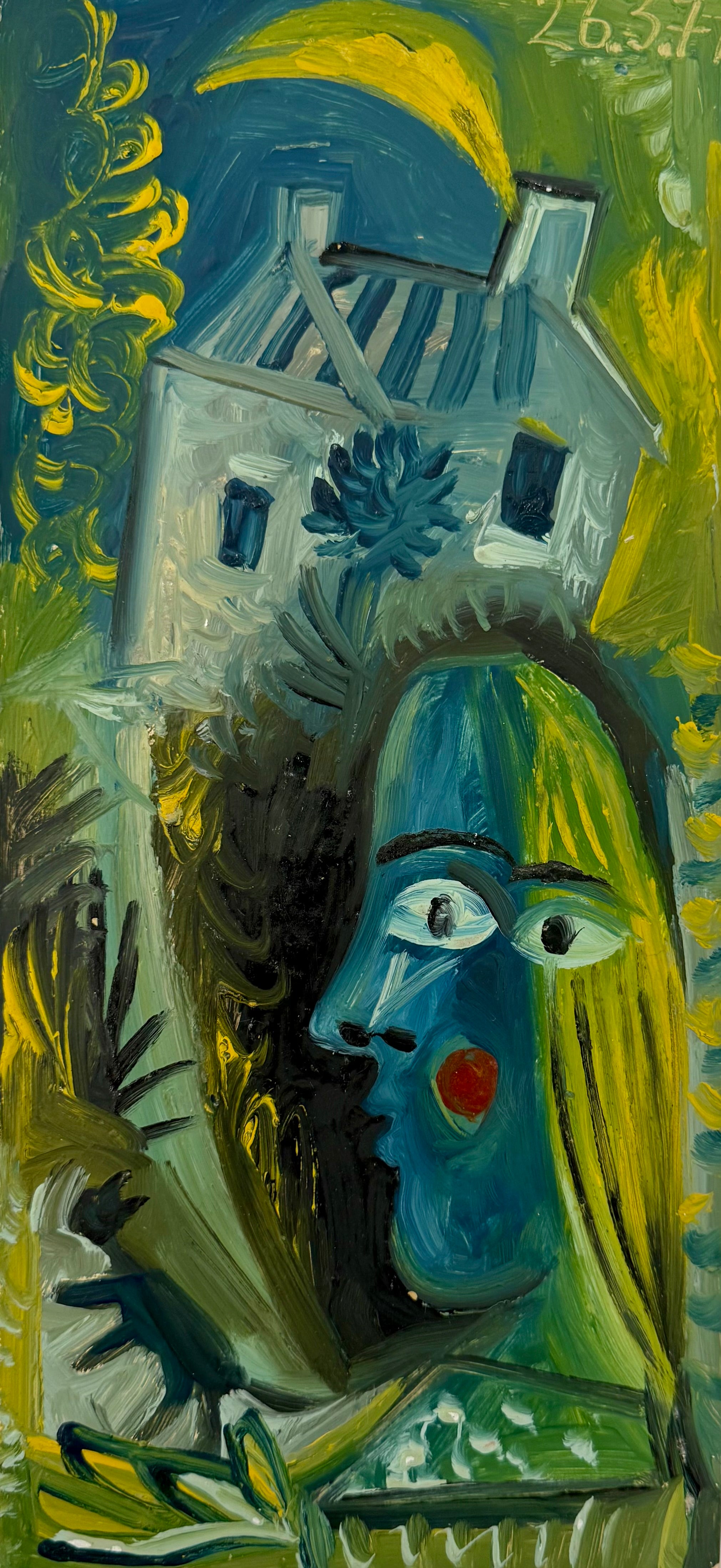 Heritage - Girl with Blue House by Raymond Debieve (12 x 5.5)