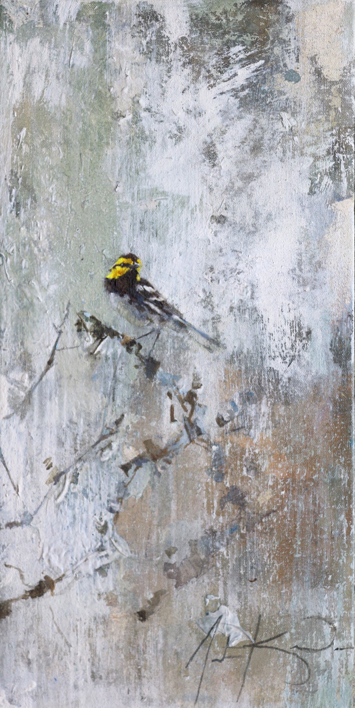 Justin Kellner - Golden-cheeked Warbler (16 x 8)