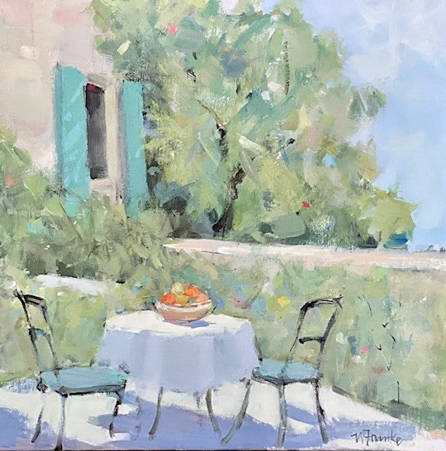 Nancy Franke - Hillside Terrace, Cassis (12 x 12)