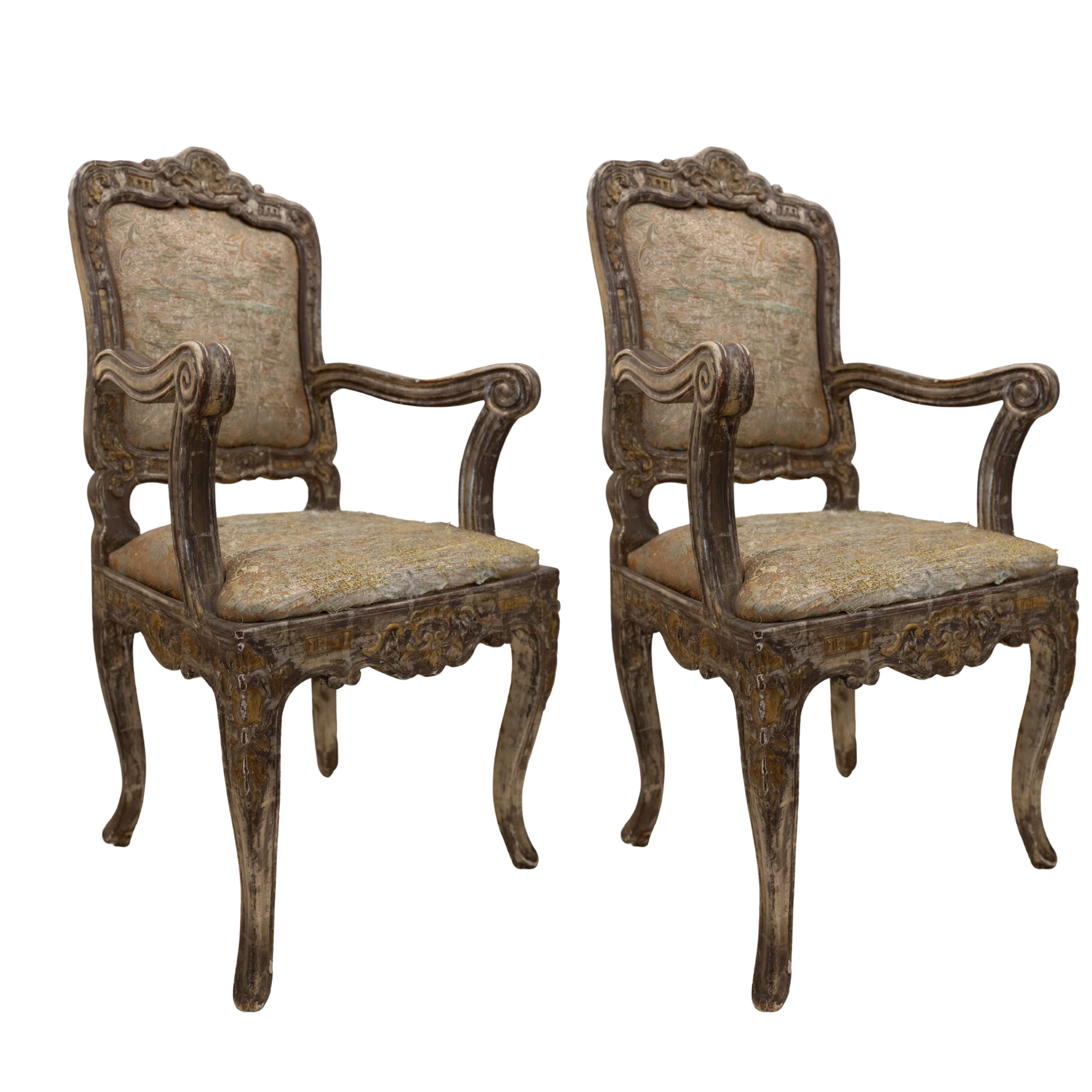 Pair of 18th C Genovese Chair