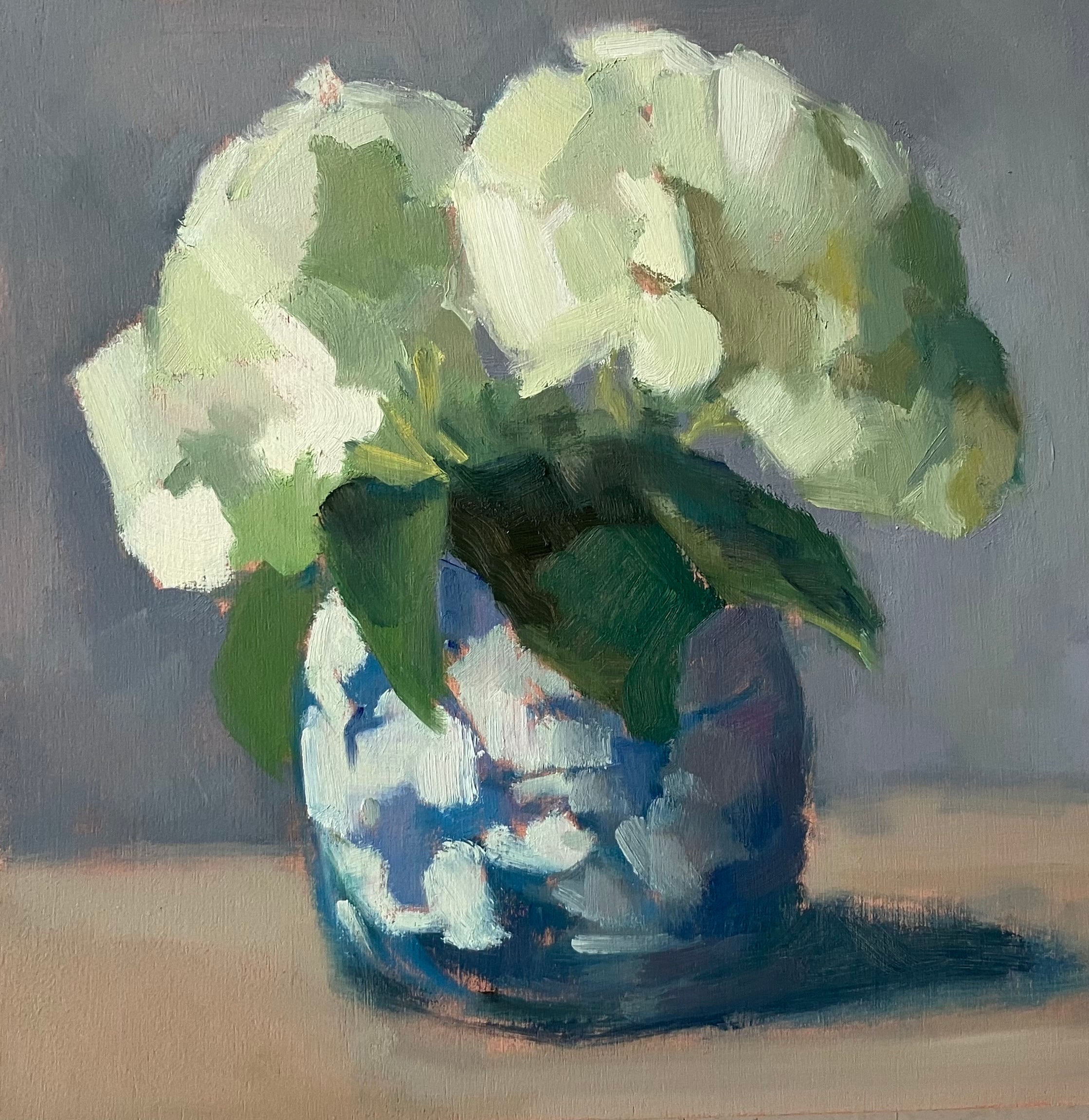 Lesley Powell - Hydrangea Pair in Ginger Jar (10 x 10)