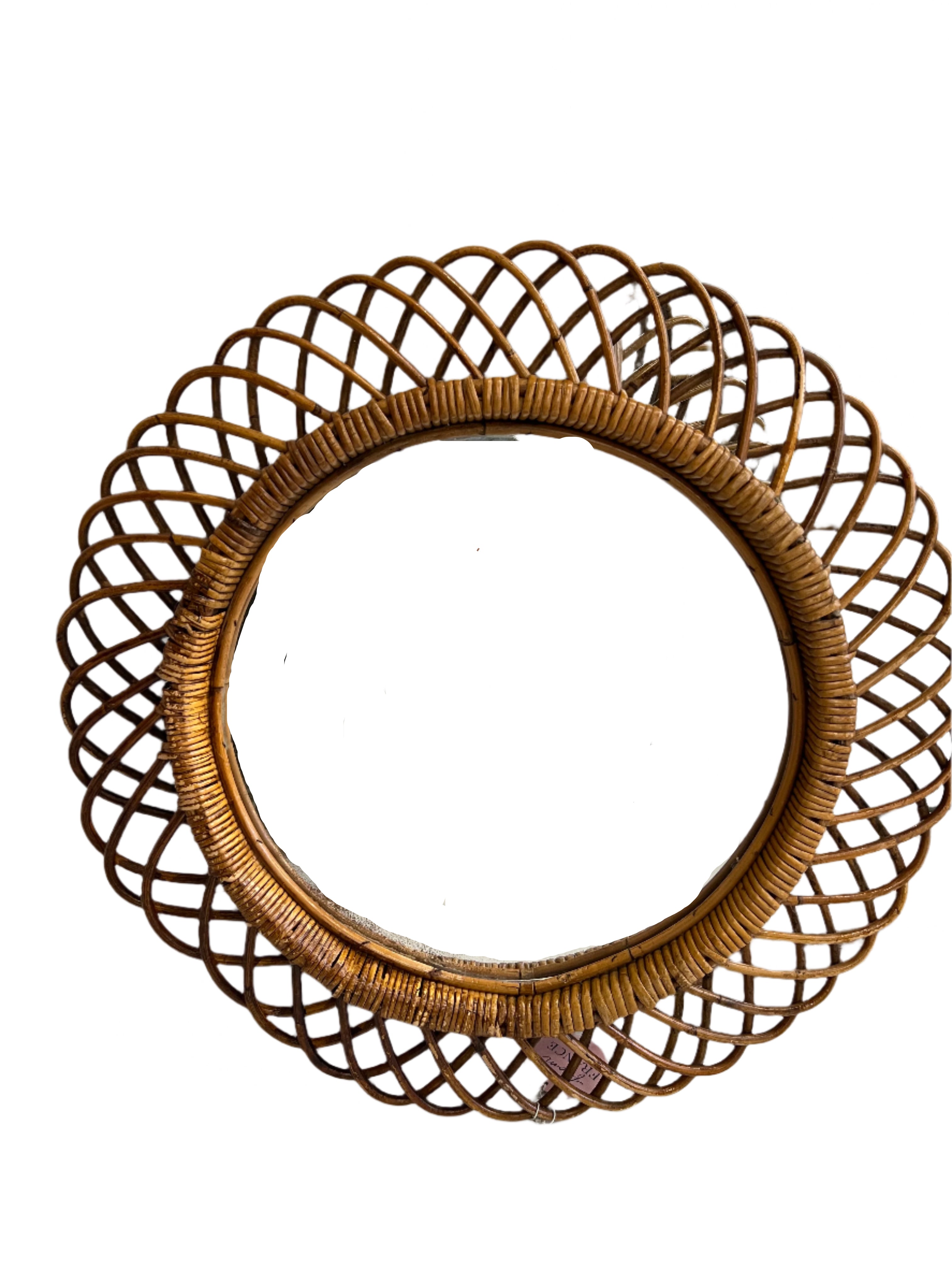 Round Rattan Mirror