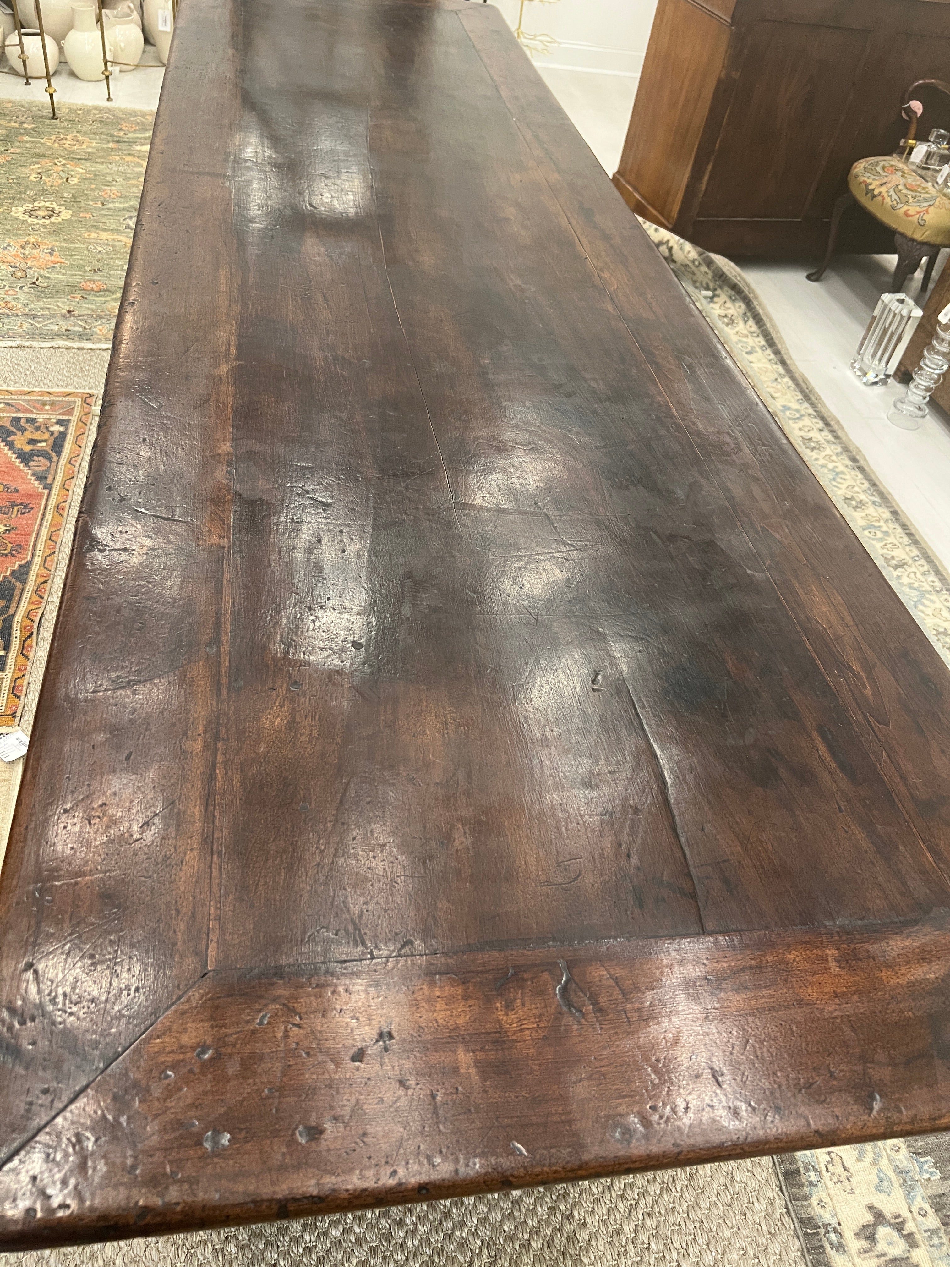 18th Walnut Italian Table 110.5"Lx31.5x31"H