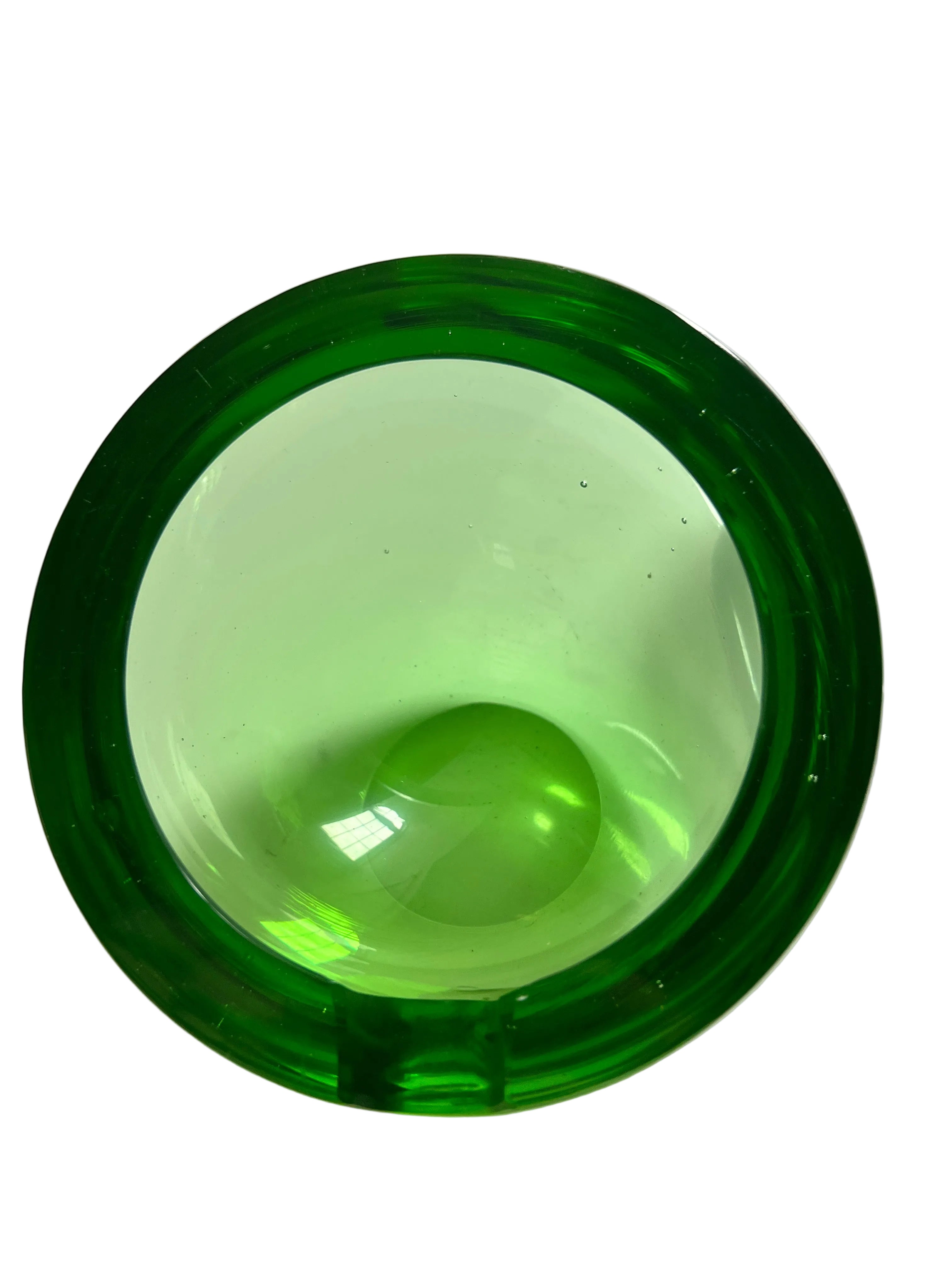 Flavio Poli Murano Glass Vivid Green Ashtray