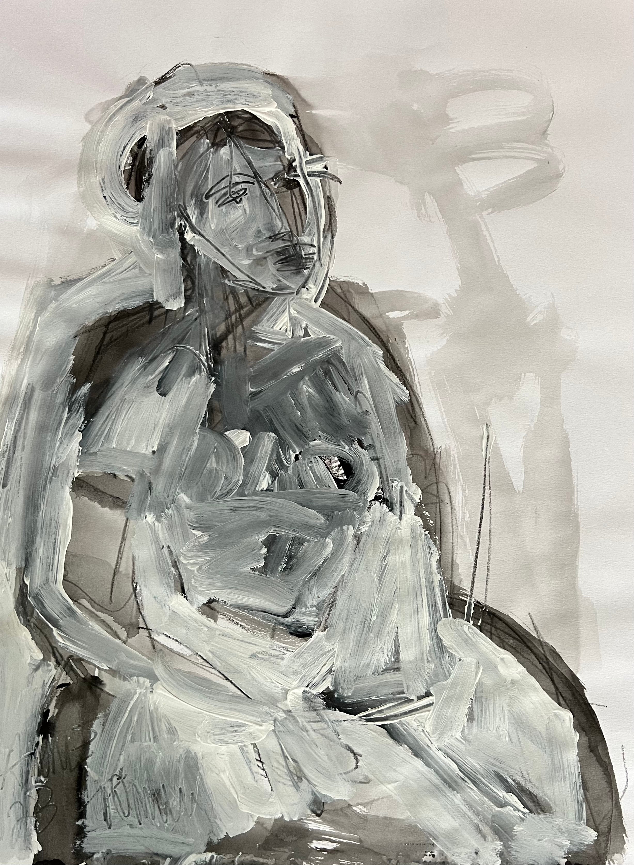 Anne Darby Parker - Ink with Seated Pose (24 x 18)