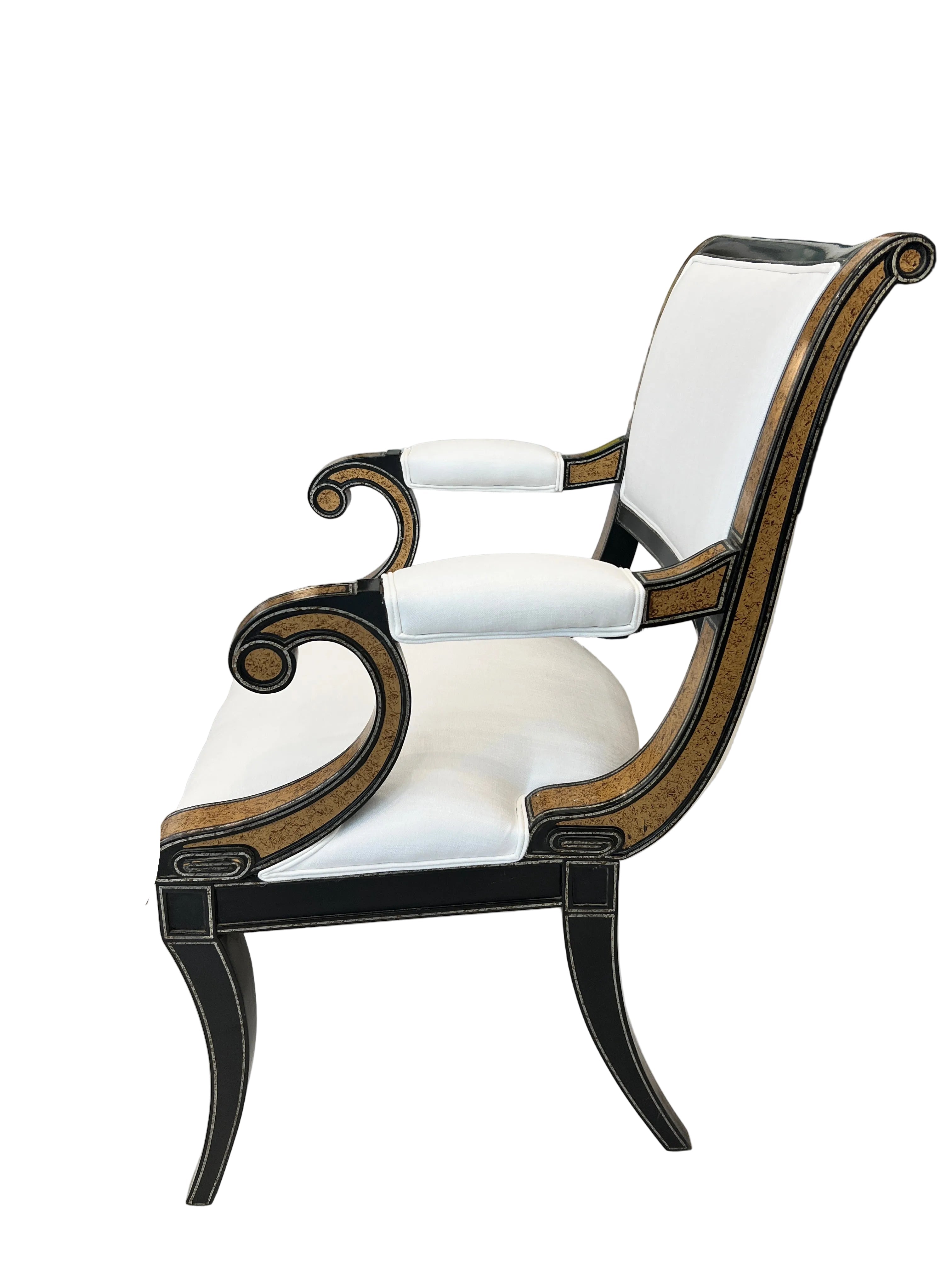 Pair of Pierre Lautier Armchairs w/ Creamy White Fabric