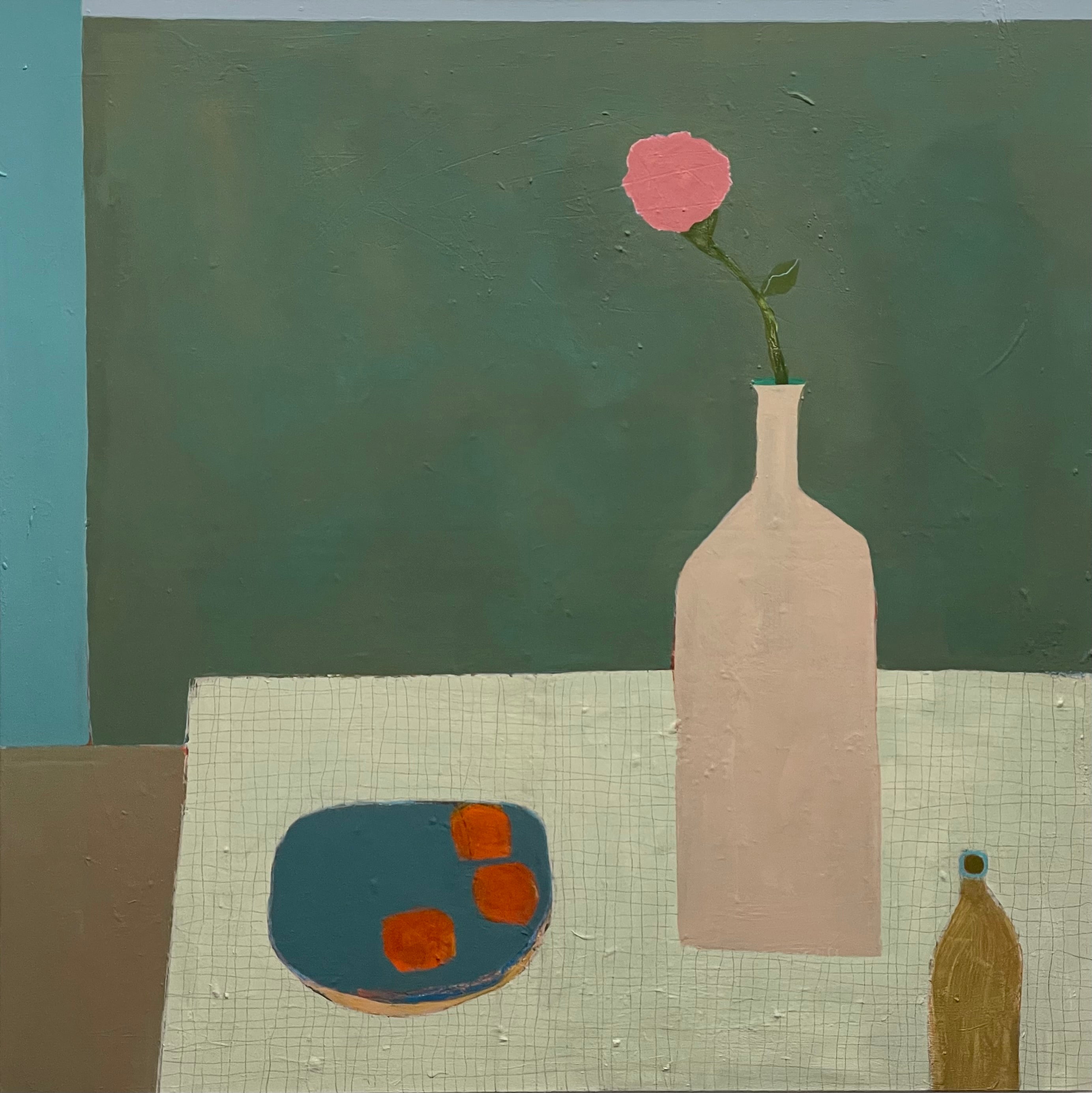 Ellen Rolli - Still Life with Vessels, Flower and Fruit (48 x 48)