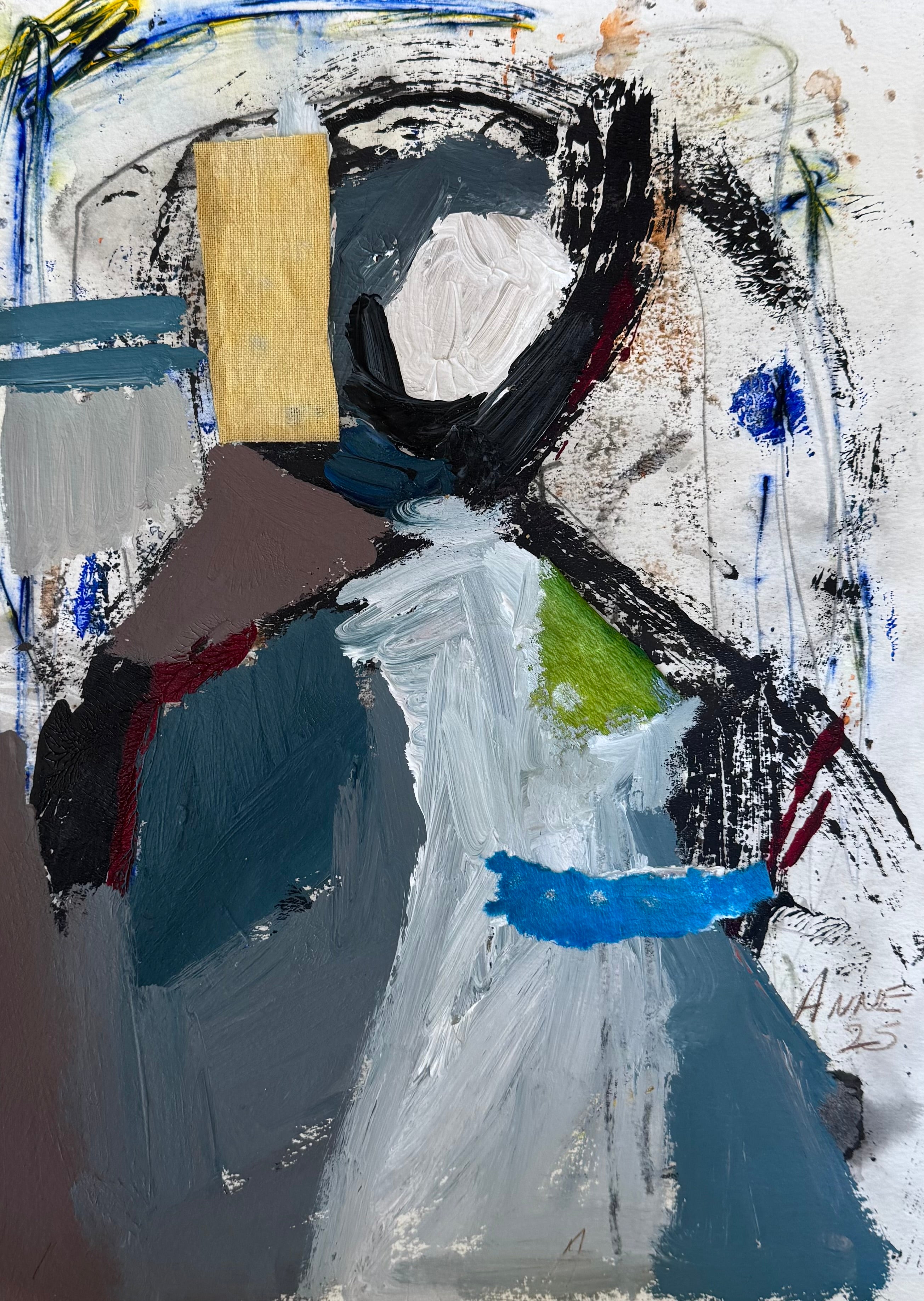 Anne Darby Parker - Gesture Study with Yellow - (15 x 11)
