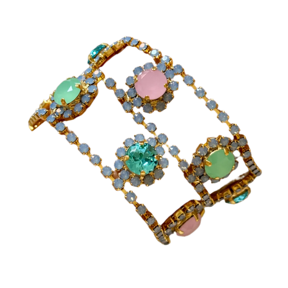 Pastel Crystal Flower Bracelet