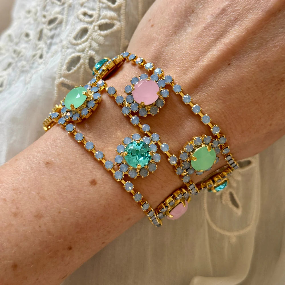 Pastel Crystal Flower Bracelet