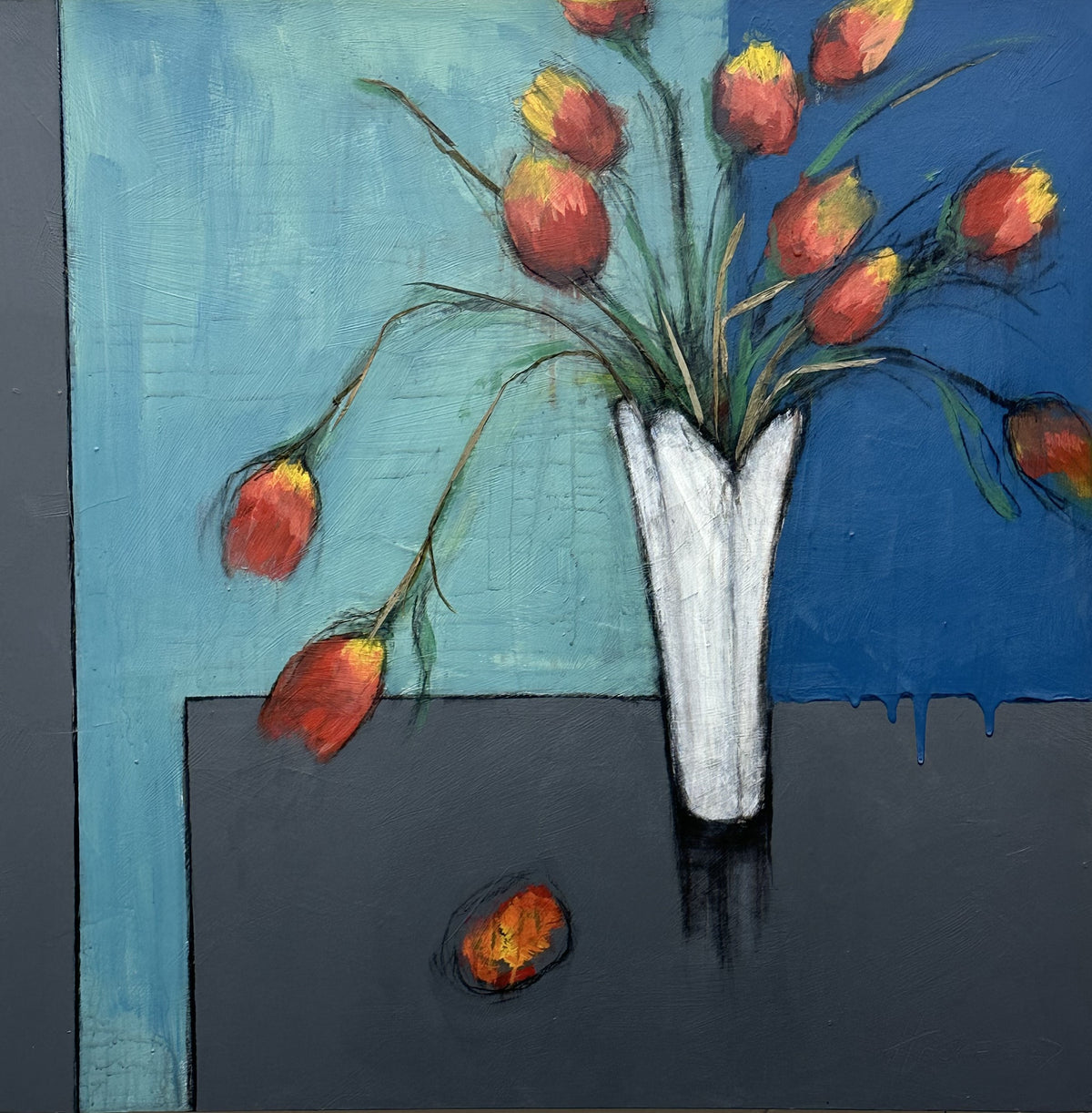 Sharon Hockfield - Joe Brought Tulips (30 x 30)