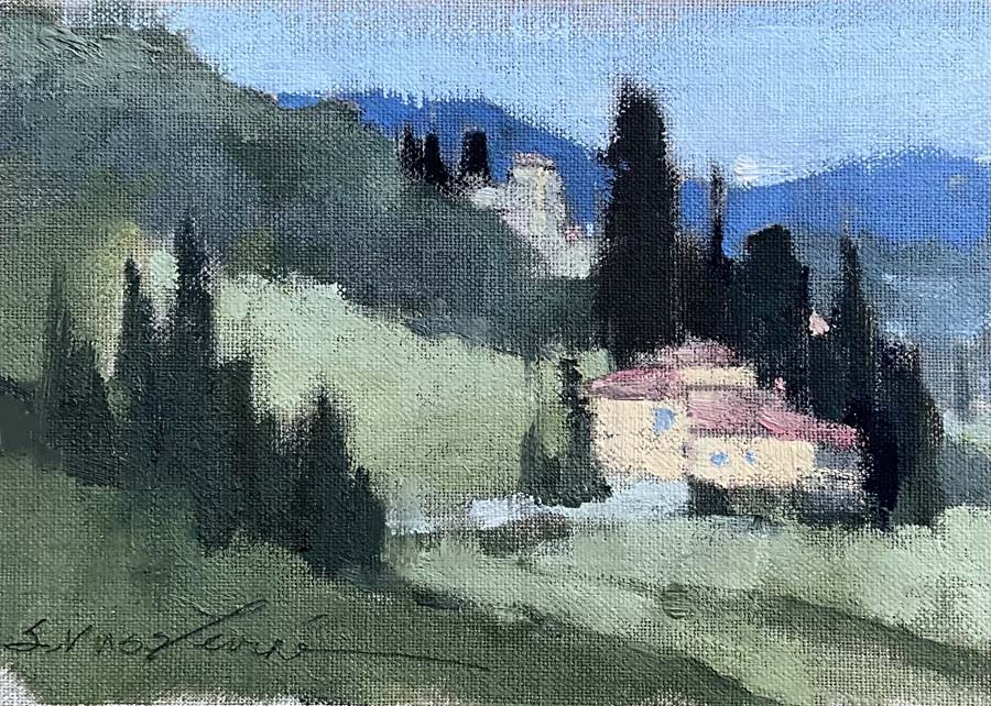 Sherrie Russ Levine - Lil' Italiain Slopes (6 x 8) - RESERVED