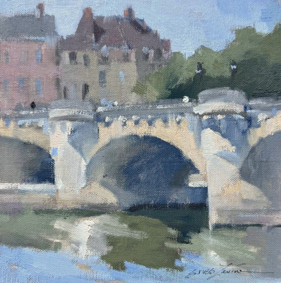 Sherrie Russ Levine - Morning at Pont Neuf (8.5 x 8.5)