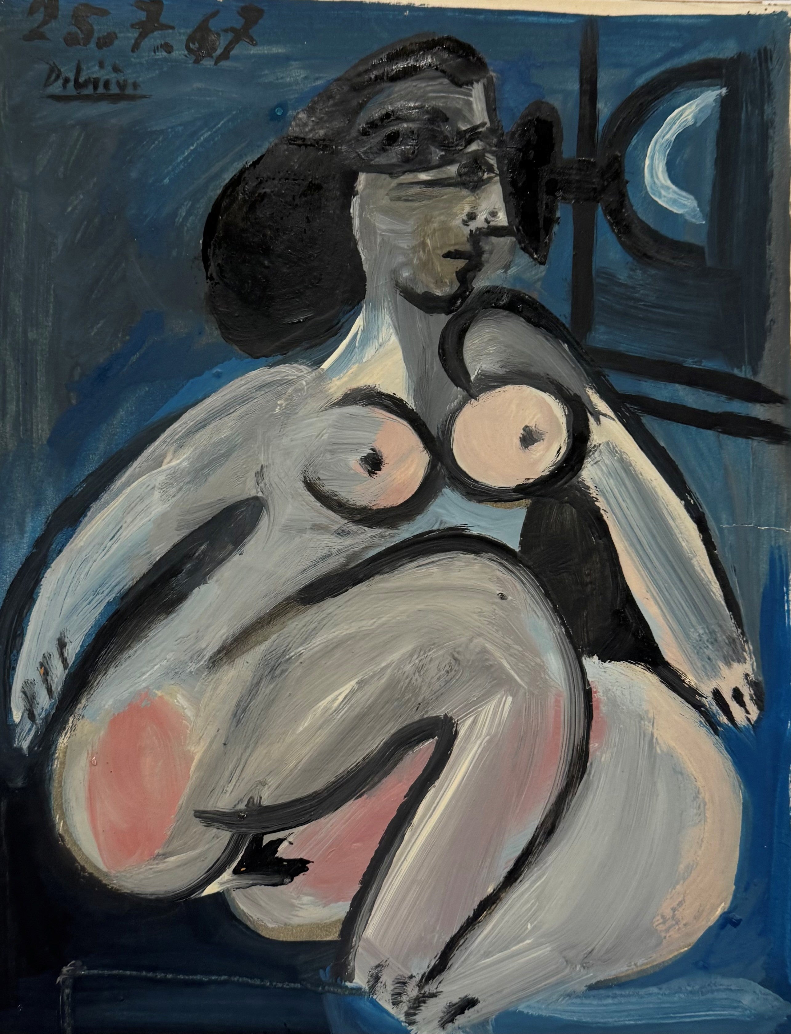 Heritage - Nue en Bleu et Rose by Raymond Debieve (13 x 10)