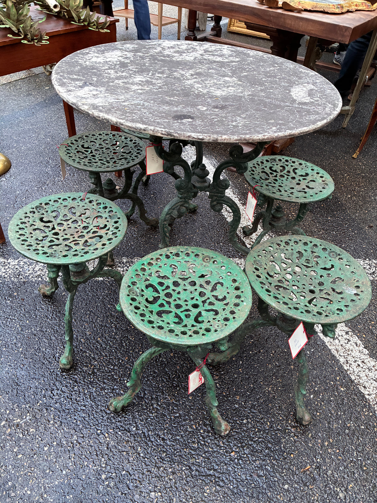 Marble-Topped Garden Table