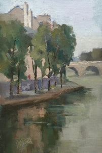 Lesley Powell - Reflections on the Seine (12 x 8) - RESERVED