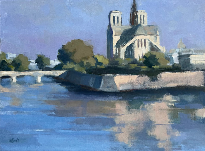 Lesley Powell - Reflections of Notre Dame (18 x 24)