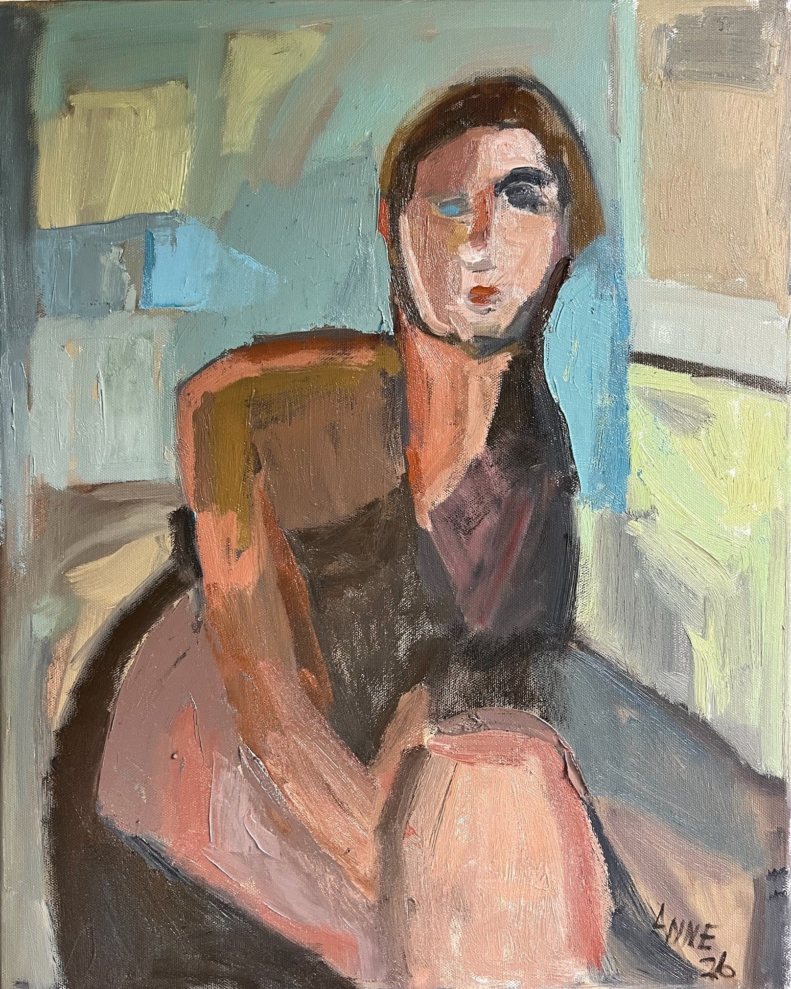 Anne Darby Parker - Reflective Water - Inspired by Modigliani (20 x 16)