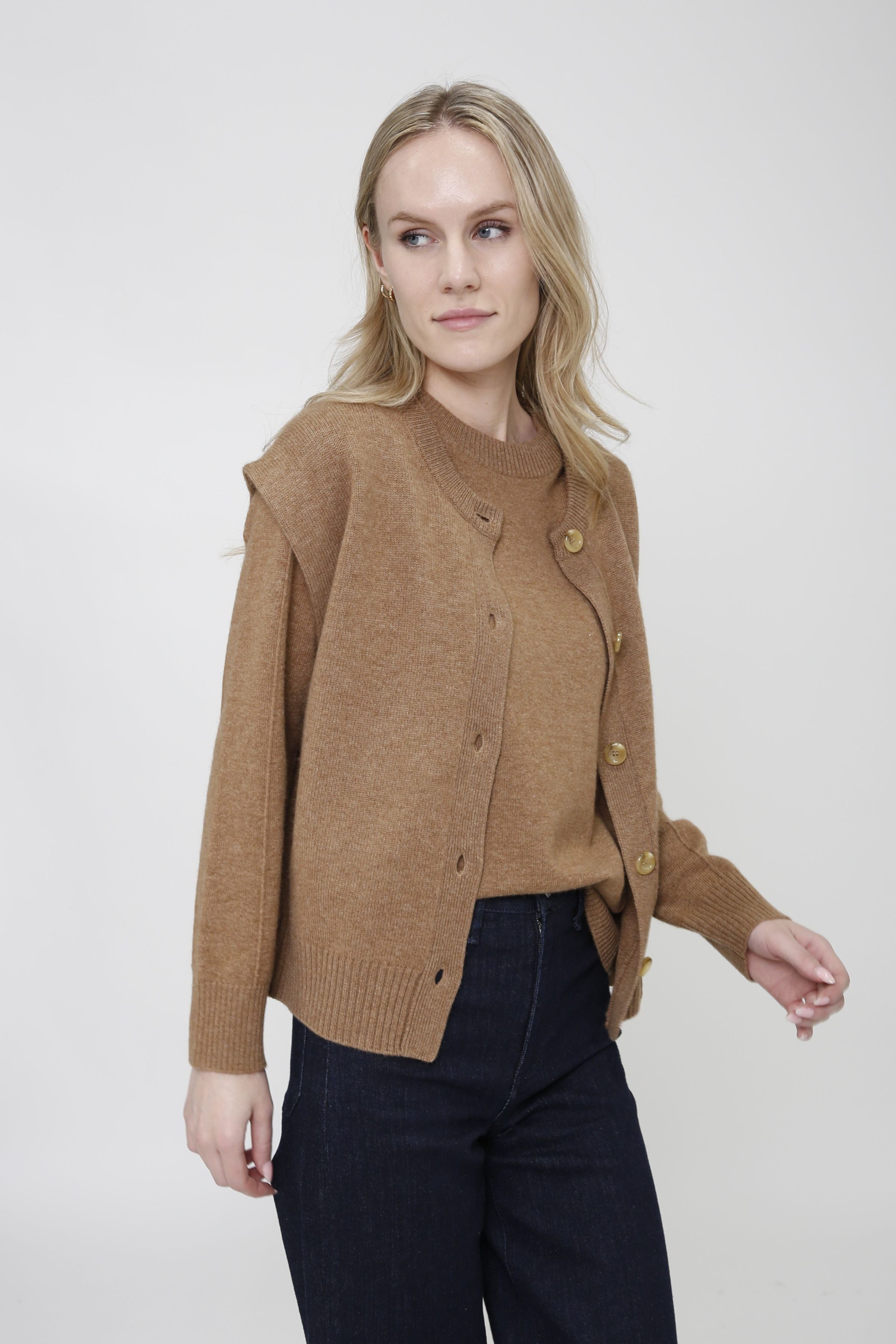 Latte Button Vest