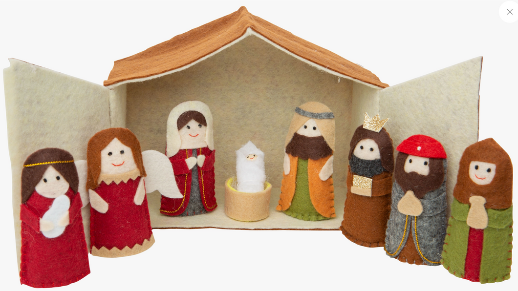 Felt Nativity Set with Creche