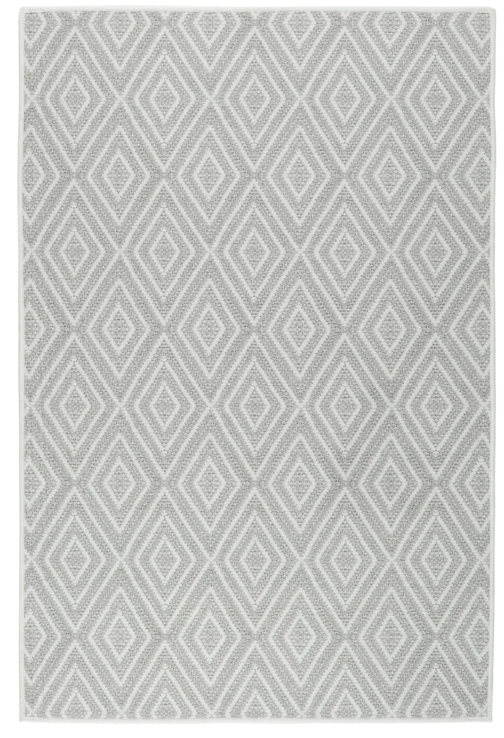 Diamond Platinum/White Machine Washable Rug 5'x8'