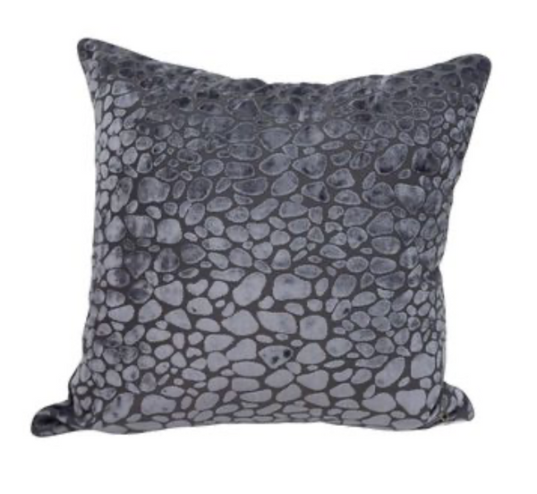 Charcoal Velvet Leopard Pillow