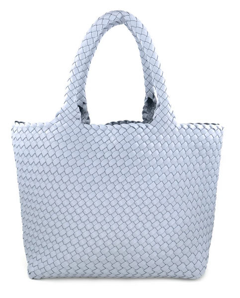 Sky Blue Woven Tote