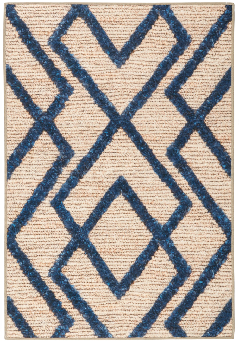 Marco Navy Machine Washable Rug 2x3'