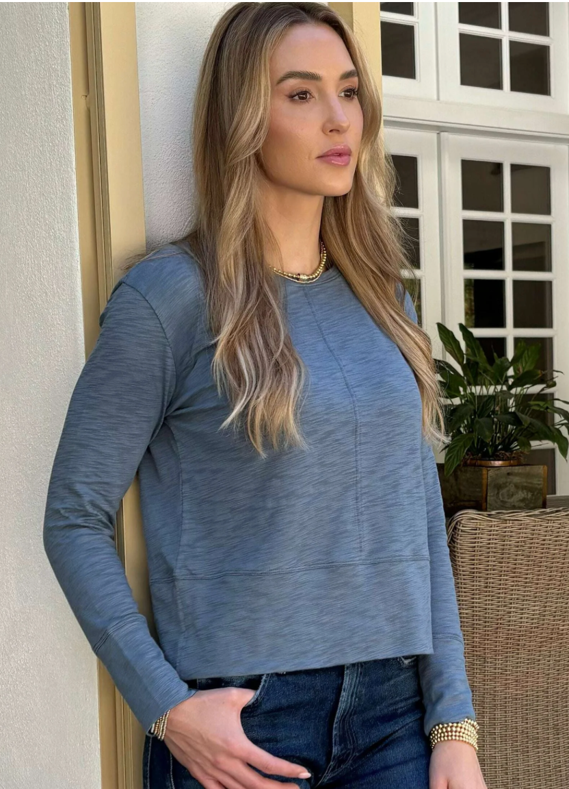 Slate Blue Celia Long Sleeve Shirt