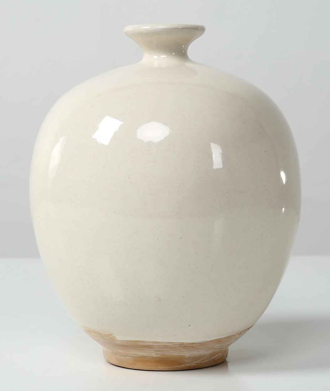 Off White Ceramic Vase w/ 2" opening