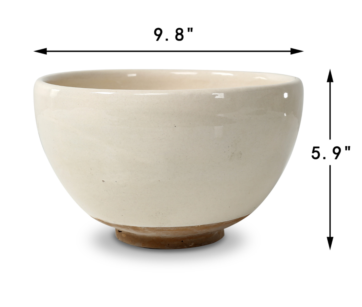Off White Ceramic Bowl 9.8" opening