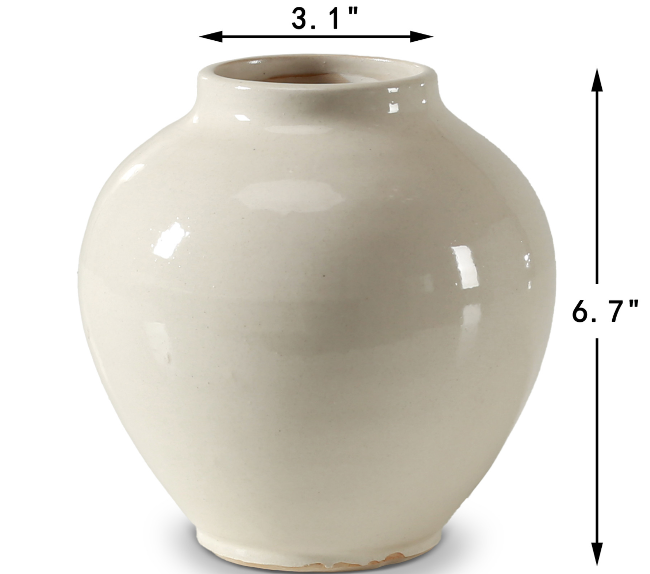 Cream Glazed Petite Ceramic Vase