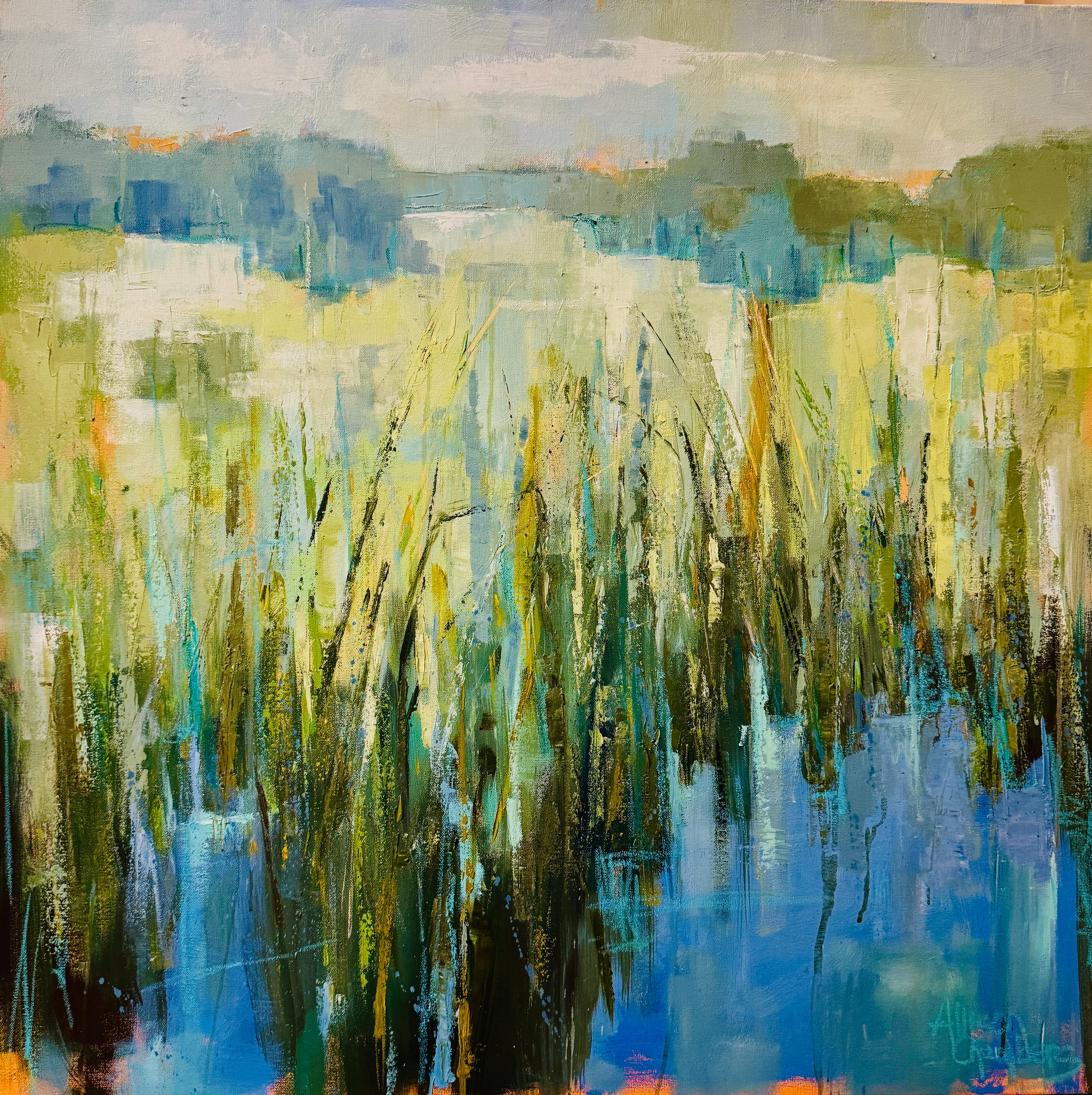 Allison Chambers - Sleepy Blue Marsh (36 x 36)