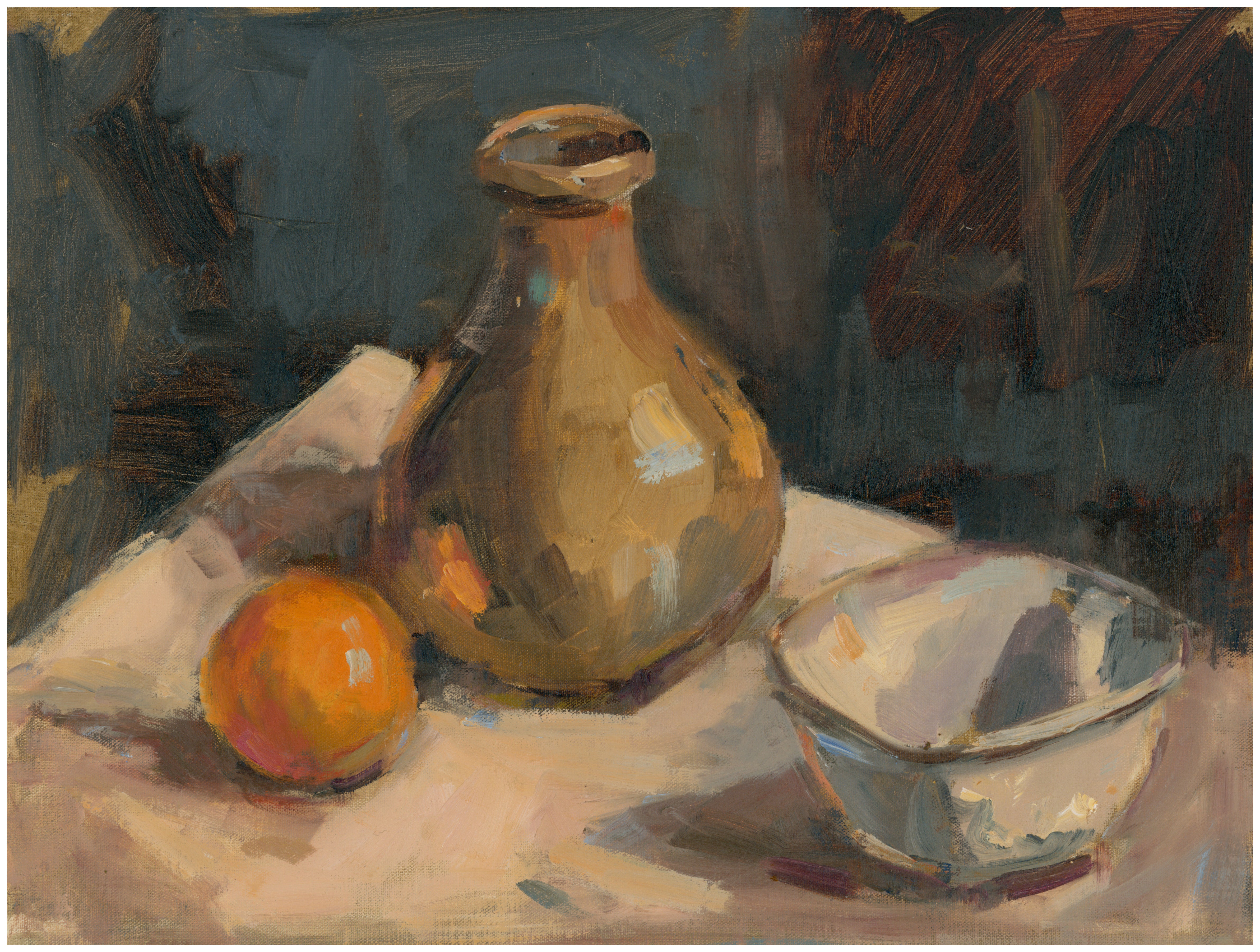 Stephanie Amato - Still Life with Orange (12 x 16) - RESERVED