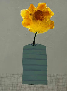 Ellen Rolli - Striped Vessel with Sunflower (16 x 12)
