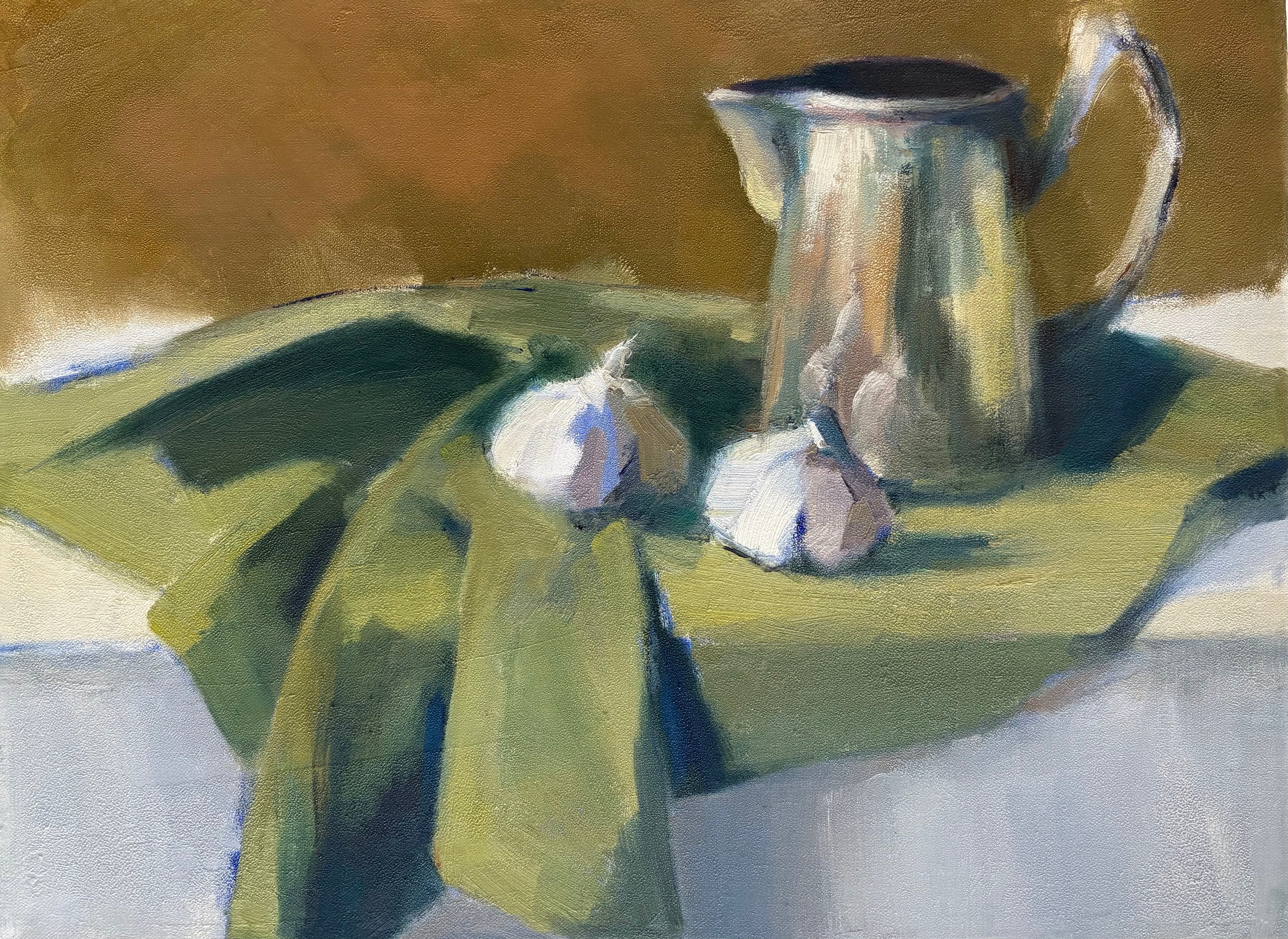 Lesley Powell - Tankard and Garlic (12 x 16)