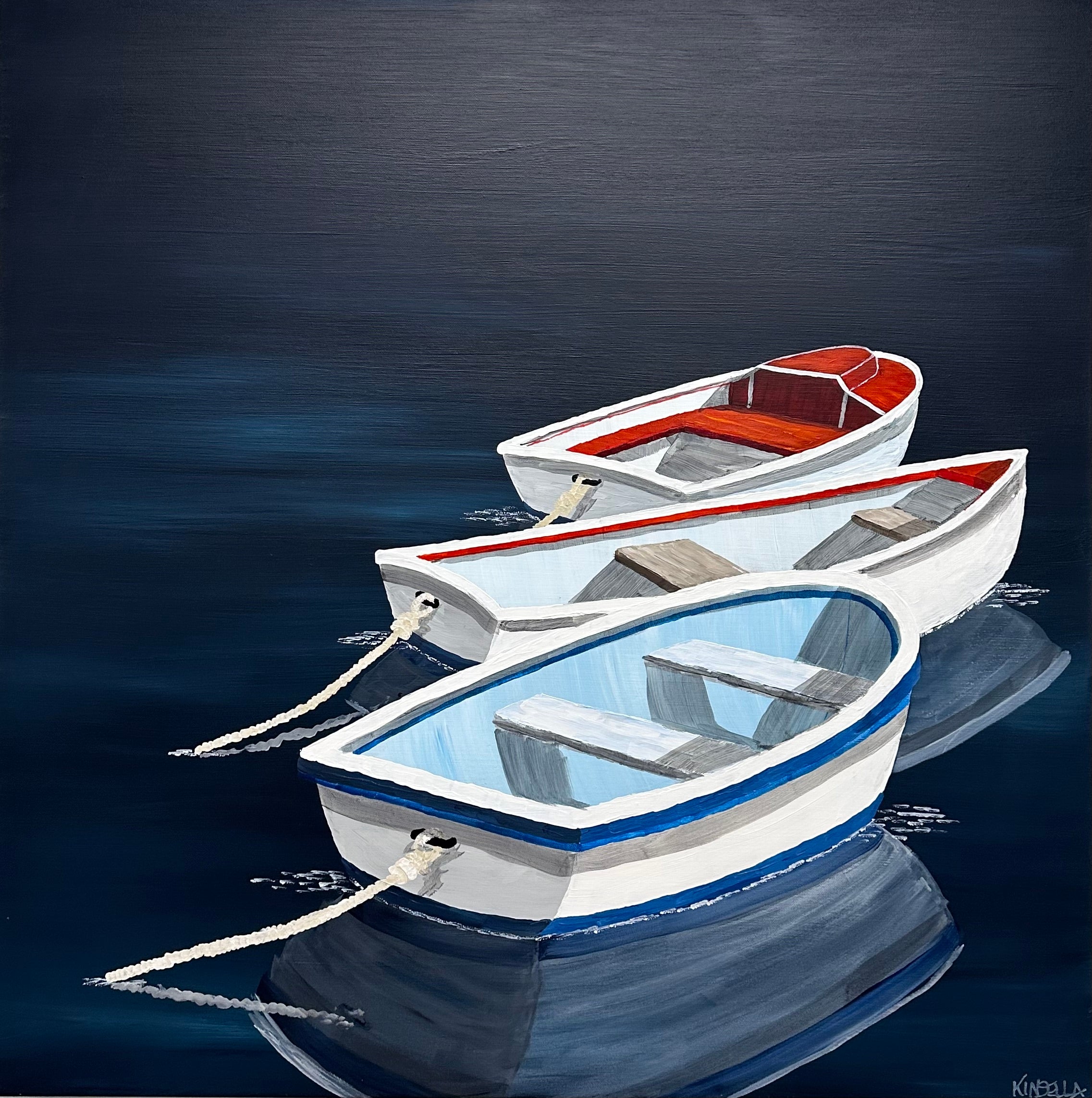 Susan Kinsella - Three Afloat (36 x 36)