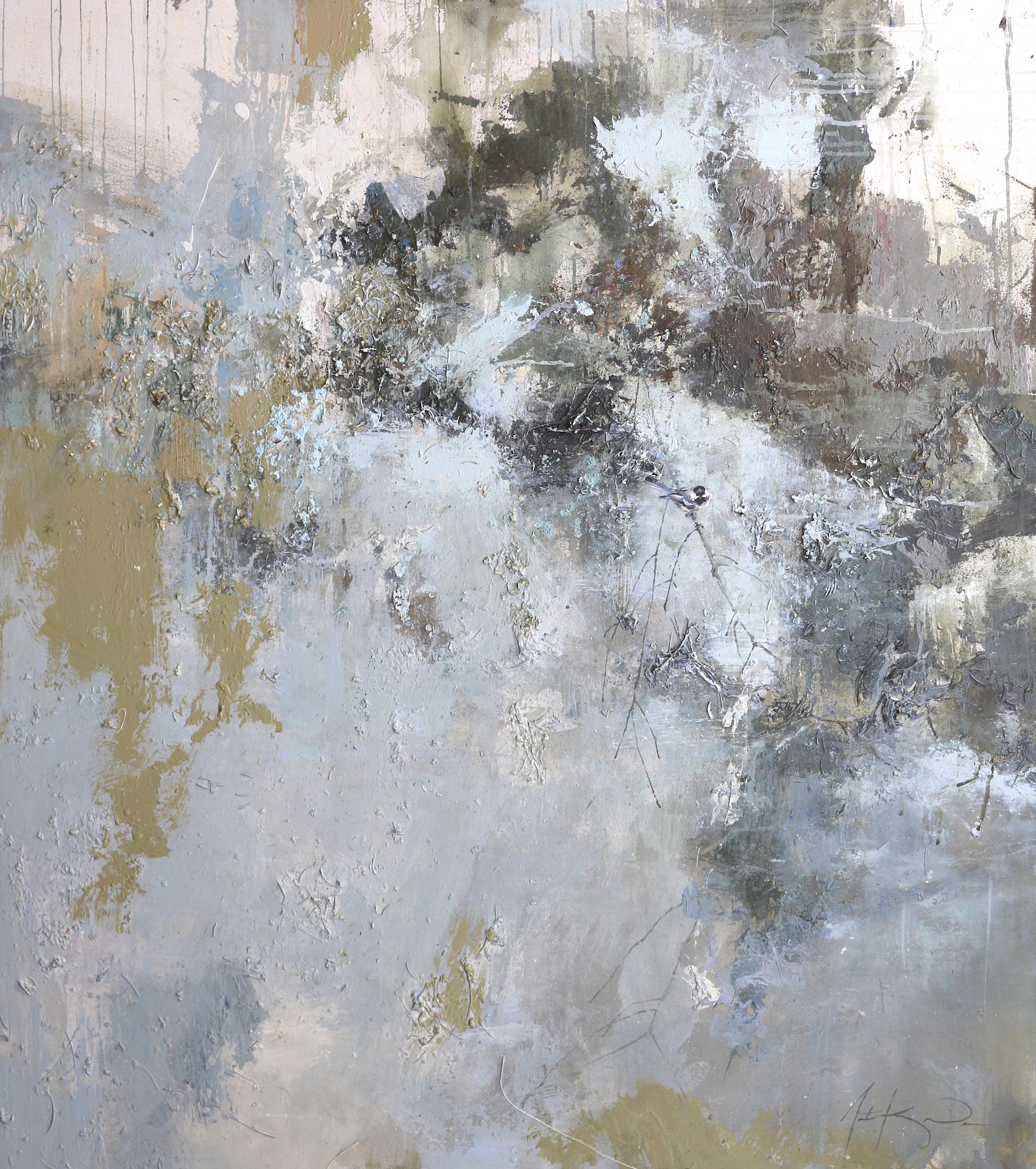 Justin Kellner - Together in the Back (Black-capped Chickadee) (52 x 46)