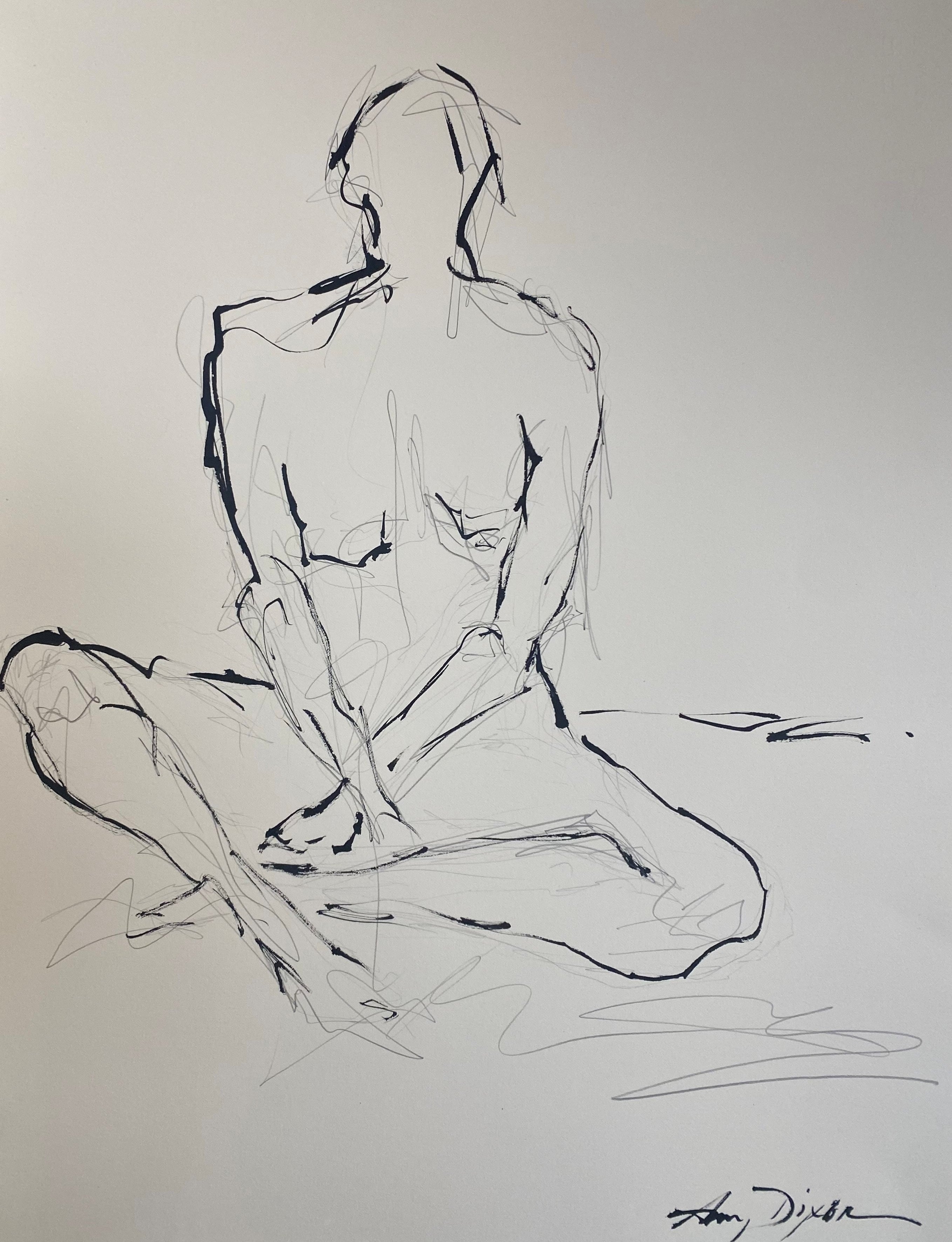 Amy Dixon - Seated Nude (22 x 18)