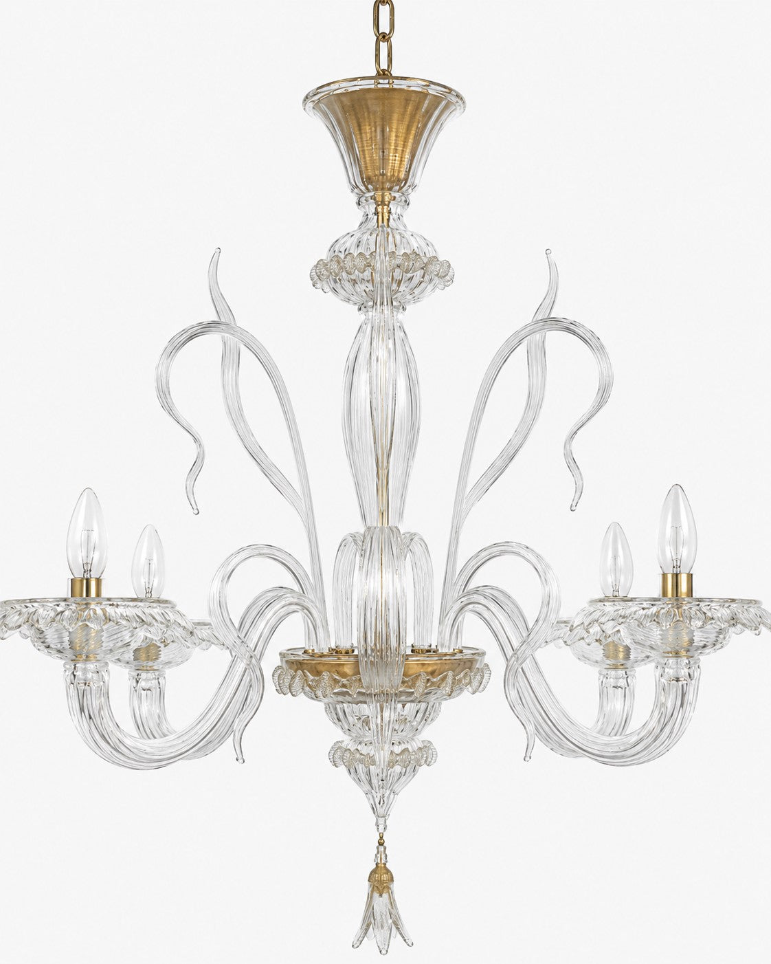 Vintage Murano Cristello-Style Glass Chandelier