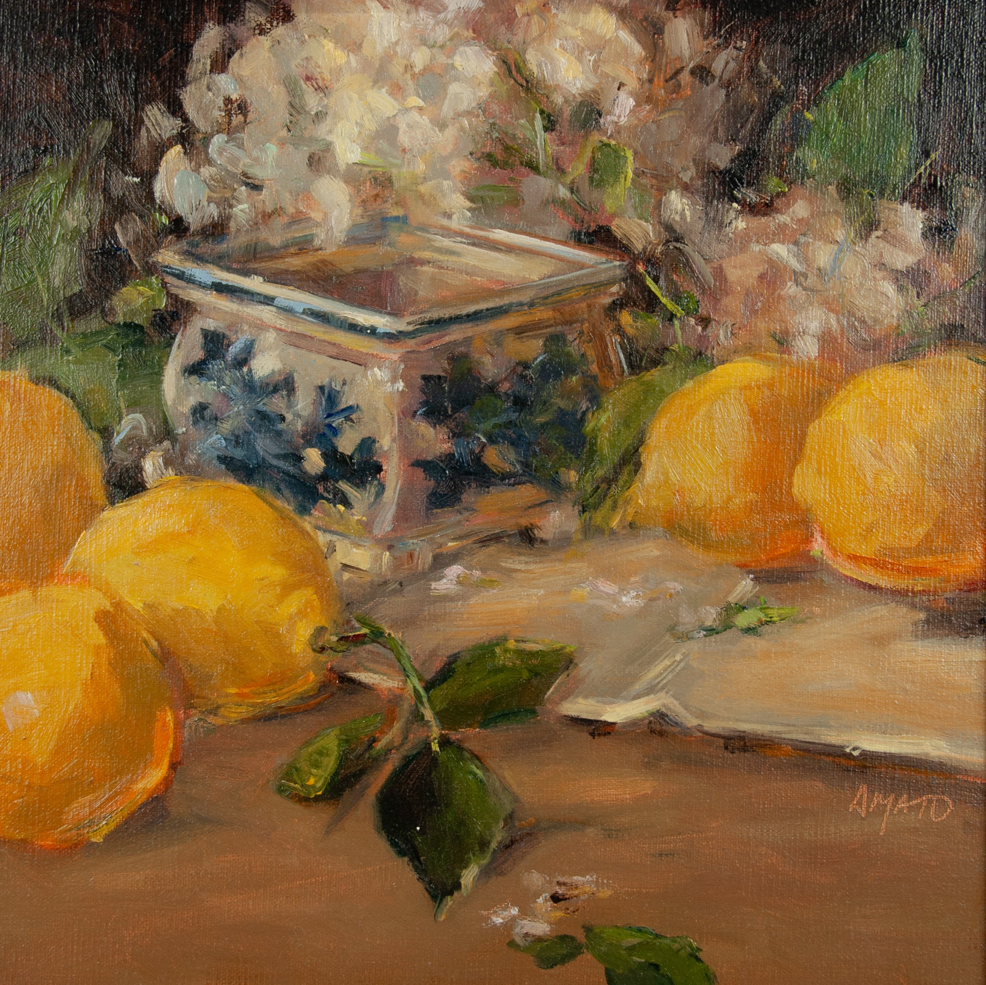 Stephanie Amato - White Blue and Yellow (10 x 10)