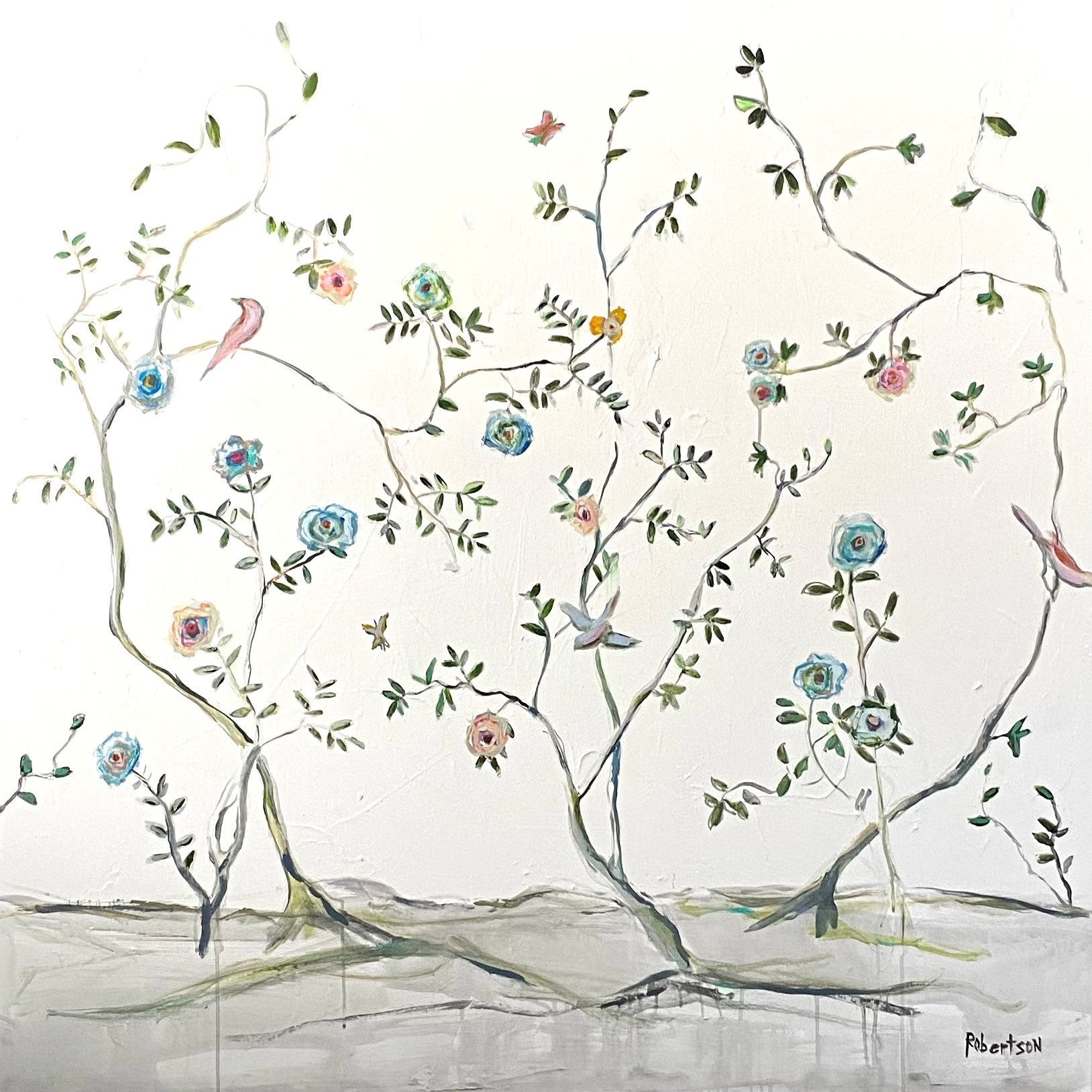 Sarah Robertson - White Garden (48 x 48)