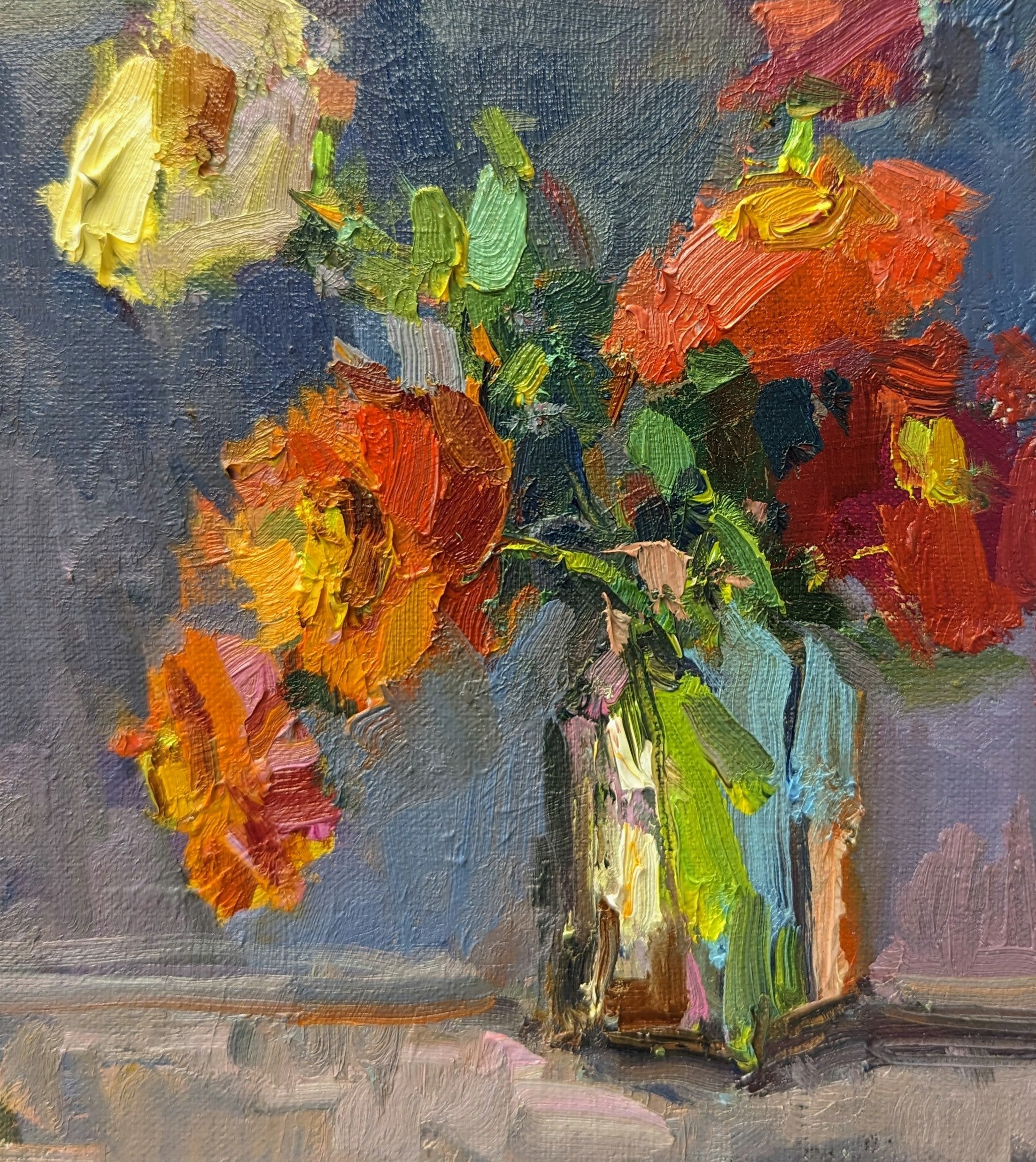 Millie Gosch - Zinnias on Parade II (6 x 6)