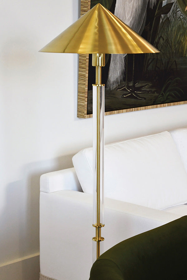 Acrylic Pole & Metal Shade Floor Lamp