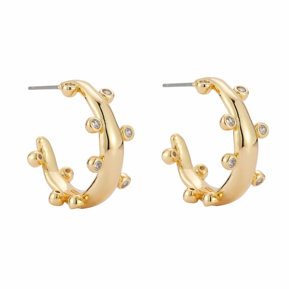 Gold & Clear Adeline Hoops