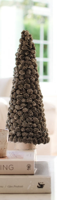 12" Agoho Cone Tree Champagne